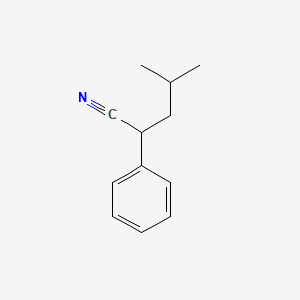 molecular formula C12H15N B14721586 Valeronitrile, 4-methyl-2-phenyl- CAS No. 5558-31-6