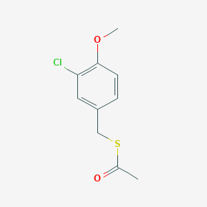 molecular formula C10H11ClO2S B1472165 1-{[(3-氯-4-甲氧基苯基)甲基]硫基}乙酮 CAS No. 1803586-17-5