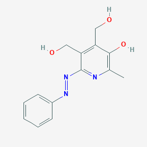 molecular formula C14H15N3O3 B14721710 (6Z)-4,5-Bis(hydroxymethyl)-2-methyl-6-(phenylhydrazinylidene)pyridin-3-one CAS No. 6600-90-4