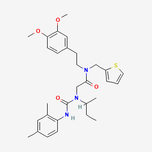 molecular formula C30H39N3O4S B14721716 2-[butan-2-yl-[(2,4-dimethylphenyl)carbamoyl]amino]-N-[2-(3,4-dimethoxyphenyl)ethyl]-N-(thiophen-2-ylmethyl)acetamide CAS No. 5917-52-2