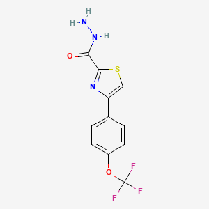 molecular formula C11H8F3N3O2S B1472174 4-(4-(Trifluoromethoxy)phenyl)thiazole-2-carbohydrazide CAS No. 1570496-57-9