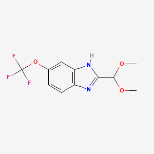 molecular formula C11H11F3N2O3 B1472177 2-Dimethoxymethyl-6-trifluoromethoxy-1H-benzoimidazole CAS No. 1965309-88-9
