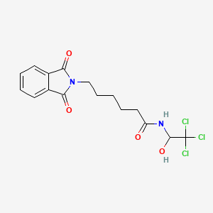 molecular formula C16H17Cl3N2O4 B1472178 6-(1,3-二氧代-2,3-二氢-1H-异吲哚-2-基)-N-(2,2,2-三氯-1-羟乙基)己酰胺 CAS No. 1443664-77-4