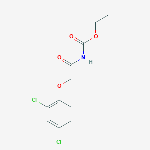 molecular formula C11H11Cl2NO4 B14721785 Carbamic acid, [(2,4-dichlorophenoxy)acetyl]-, ethyl ester CAS No. 10370-73-7