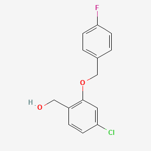 molecular formula C14H12ClFO2 B1472182 [4-Chloro-2-[(4-fluorophenyl)methoxy]phenyl]methanol CAS No. 1613413-04-9