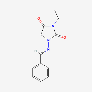 molecular formula C12H13N3O2 B14721836 1-(Benzylideneamino)-3-ethylimidazolidine-2,4-dione CAS No. 6310-98-1