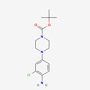 molecular formula C15H22ClN3O2 B1472184 Tert-butyl 4-(4-amino-3-chlorophenyl)piperazine-1-carboxylate CAS No. 1386950-73-7