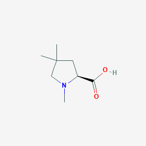 molecular formula C8H15NO2 B1472189 L-Proline, 1,4,4-trimethyl- CAS No. 1443245-02-0