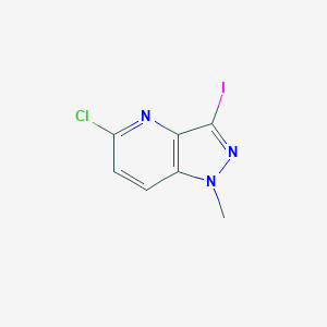 molecular formula C7H5ClIN3 B1472190 5-chloro-3-iodo-1-methyl-1H-pyrazolo[4,3-b]pyridine CAS No. 1471262-95-9