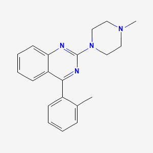 molecular formula C20H22N4 B14722004 Quinazoline, 4-(2-methylphenyl)-2-(4-methyl-1-piperazinyl)- CAS No. 14005-56-2