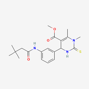 Methyl 4-[3-(3,3-dimethylbutanamido)phenyl]-1,6-dimethyl-2-sulfanylidene-1,2,3,4-tetrahydropyrimidine-5-carboxylate