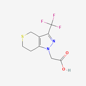 molecular formula C9H9F3N2O2S B1472205 2-(3-(trifluoromethyl)-6,7-dihydrothiopyrano[4,3-c]pyrazol-1(4H)-yl)acetic acid CAS No. 1417983-29-9