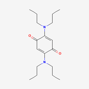 molecular formula C18H30N2O2 B14722063 2,5-Bis(dipropylamino)cyclohexa-2,5-diene-1,4-dione CAS No. 6275-14-5