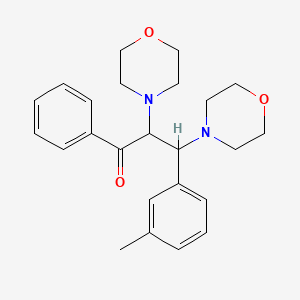 molecular formula C24H30N2O3 B14722105 3-(3-Methylphenyl)-2,3-dimorpholin-4-yl-1-phenylpropan-1-one CAS No. 6281-87-4