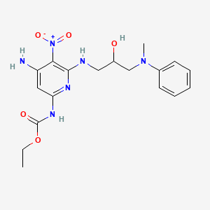 ethyl N-[4-amino-6-[[2-hydroxy-3-(N-methylanilino)propyl]amino]-5-nitro-2-pyridyl]carbamate