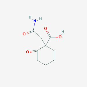 molecular formula C9H13NO4 B1472213 1-(Carbamoylmethyl)-2-oxocyclohexane-1-carboxylic acid CAS No. 1803599-98-5