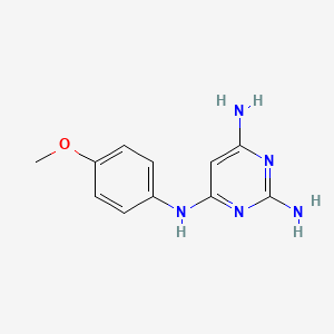 molecular formula C11H13N5O B14722139 4-N-(4-methoxyphenyl)pyrimidine-2,4,6-triamine CAS No. 6090-49-9