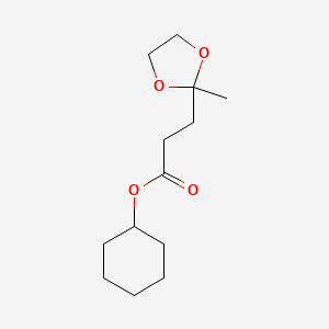 molecular formula C13H22O4 B14722211 Cyclohexyl 3-(2-methyl-1,3-dioxolan-2-yl)propanoate CAS No. 6624-91-5