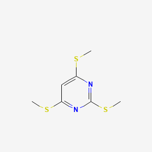 molecular formula C7H10N2S3 B14722256 2,4,6-Tris(methylsulfanyl)pyrimidine CAS No. 6303-50-0