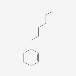 molecular formula C12H22 B14722267 Cyclohexene, 3-hexyl- CAS No. 15232-78-7