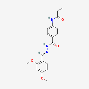 molecular formula C19H21N3O4 B14722284 N-[(2,4-dimethoxyphenyl)methylideneamino]-4-(propanoylamino)benzamide CAS No. 5792-23-4