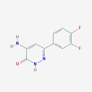 molecular formula C10H7F2N3O B1472232 4-Amino-6-(3,4-difluorophenyl)pyridazin-3-ol CAS No. 1537110-63-6