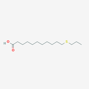 molecular formula C14H28O2S B14722325 11-Propylsulfanylundecanoic acid CAS No. 5455-16-3