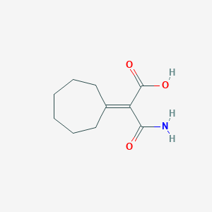 molecular formula C10H15NO3 B14722447 3-Amino-2-cycloheptylidene-3-oxopropanoic acid CAS No. 6966-52-5