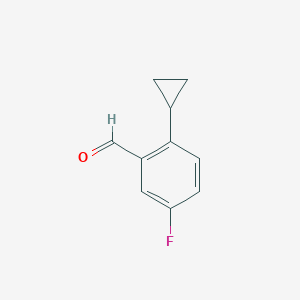 molecular formula C10H9FO B1472250 2-Cyclopropyl-5-fluorobenzaldehyde CAS No. 1499724-40-1