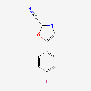 molecular formula C10H5FN2O B1472257 5-(4-氟苯基)噁唑-2-腈 CAS No. 1501003-24-2