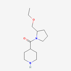 molecular formula C13H24N2O2 B1472271 (2-(Ethoxymethyl)pyrrolidin-1-yl)(piperidin-4-yl)methanone CAS No. 1526167-08-7