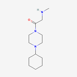 molecular formula C13H25N3O B1472272 1-(4-Cyclohexylpiperazin-1-yl)-2-(methylamino)ethan-1-one CAS No. 1512667-16-1