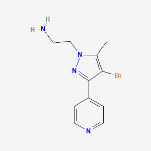 molecular formula C11H13BrN4 B1472279 2-(4-溴-5-甲基-3-(吡啶-4-基)-1H-吡唑-1-基)乙胺 CAS No. 1517934-36-9