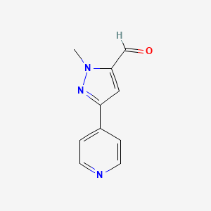 1-methyl-3-(pyridin-4-yl)-1H-pyrazole-5-carbaldehyde