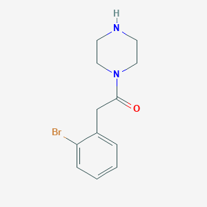 molecular formula C12H15BrN2O B1472290 2-(2-Bromophenyl)-1-(piperazin-1-yl)ethanone CAS No. 1539123-41-5
