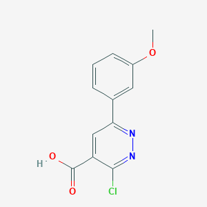 molecular formula C12H9ClN2O3 B1472297 3-Chloro-6-(3-methoxyphenyl)pyridazine-4-carboxylic acid CAS No. 1518933-14-6