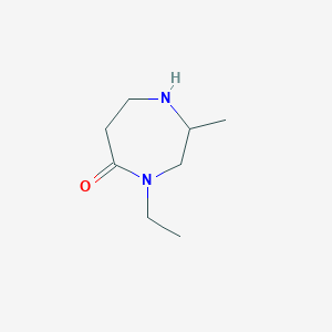 molecular formula C8H16N2O B1472302 4-Ethyl-2-methyl-1,4-diazepan-5-one CAS No. 1515077-88-9
