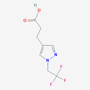 molecular formula C8H9F3N2O2 B1472316 3-[1-(2,2,2-三氟乙基)-1H-吡唑-4-基]丙酸 CAS No. 1215988-25-2