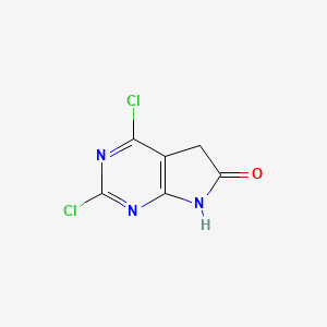 molecular formula C6H3Cl2N3O B1472324 2,4-二氯-5h,6h,7h-吡咯并[2,3-d]嘧啶-6-酮 CAS No. 1520452-96-3
