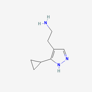 molecular formula C8H13N3 B1472331 2-(3-Cyclopropyl-1H-pyrazol-4-yl)ethan-1-amin CAS No. 1554583-40-2