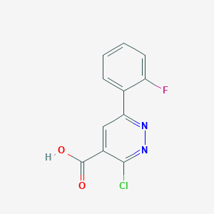 molecular formula C11H6ClFN2O2 B1472335 3-Chloro-6-(2-fluorophenyl)pyridazine-4-carboxylic acid CAS No. 1533025-13-6
