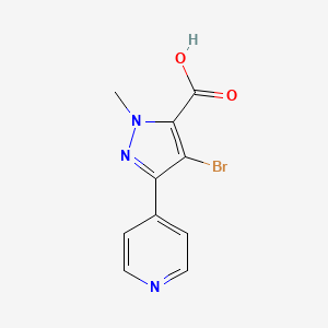 molecular formula C10H8BrN3O2 B1472344 4-bromo-1-methyl-3-(pyridin-4-yl)-1H-pyrazole-5-carboxylic acid CAS No. 1535396-03-2