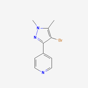 molecular formula C10H10BrN3 B1472345 4-(4-bromo-1,5-dimethyl-1H-pyrazol-3-yl)pyridine CAS No. 1514119-64-2
