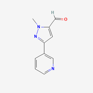 molecular formula C10H9N3O B1472353 1-methyl-3-(pyridin-3-yl)-1H-pyrazole-5-carbaldehyde CAS No. 1204609-13-1