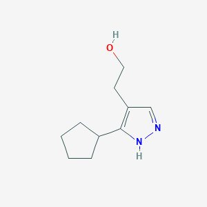 molecular formula C10H16N2O B1472360 2-(5-cyclopentyl-1H-pyrazol-4-yl)ethan-1-ol CAS No. 1514119-21-1
