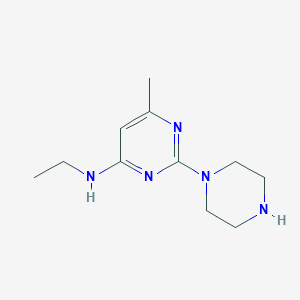 molecular formula C11H19N5 B1472362 N-ethyl-6-methyl-2-(piperazin-1-yl)pyrimidin-4-amine CAS No. 1508726-51-9