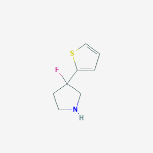 molecular formula C8H10FNS B1472367 3-Fluoro-3-(thiophen-2-yl)pyrrolidine CAS No. 1554202-44-6