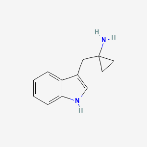 molecular formula C12H14N2 B1472376 1-((1H-indol-3-yl)methyl)cyclopropan-1-amine CAS No. 1504587-11-4