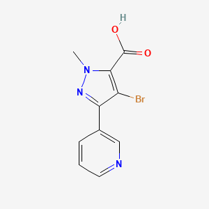 molecular formula C10H8BrN3O2 B1472377 4-bromo-1-methyl-3-(pyridin-3-yl)-1H-pyrazole-5-carboxylic acid CAS No. 1505201-70-6