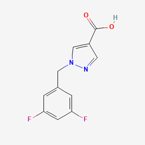 molecular formula C11H8F2N2O2 B1472412 1-[(3,5-difluorophenyl)methyl]-1H-pyrazole-4-carboxylic acid CAS No. 1528501-29-2